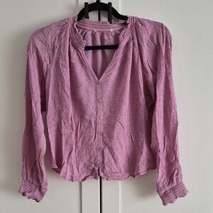 💙 Purple Pink Flowy Longsleeved Dressy Top